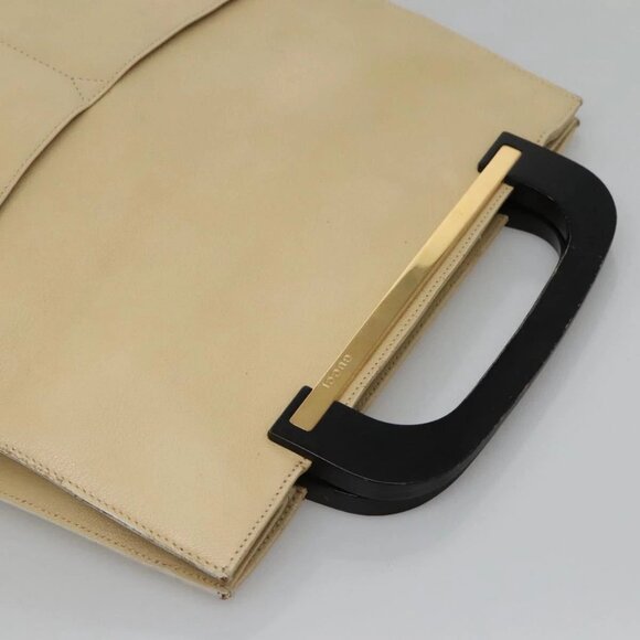 GUCCI Hand Bag Leather Beige Gold Auth BA1025 - Picture 7 of 16